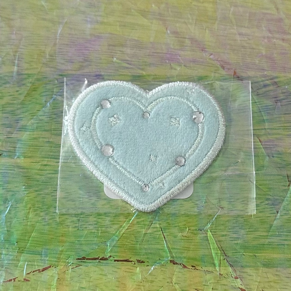 🆕 Stoney Clover Lane Blue Velvet Heart Sticker Patch